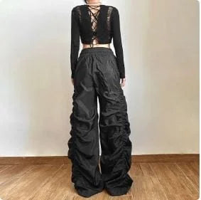 Y2K Uni Black Pants – Classic Retro 2000s Street Style