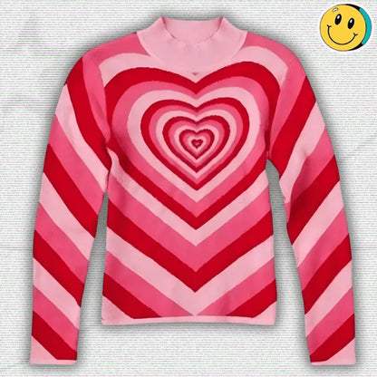 Y2K Uni Heart Sweater – Sweet Vintage 2000s Style