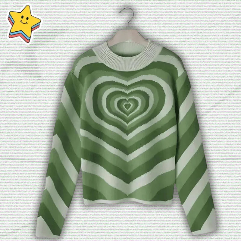 Y2K Uni Heart Sweater – Sweet Vintage 2000s Style