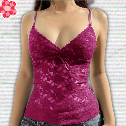 Y2K Uni Lace Tank Tops – Feminine Vintage 2000s Aesthetic