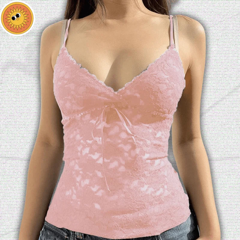 Y2K Uni Lace Tank Tops – Feminine Vintage 2000s Aesthetic